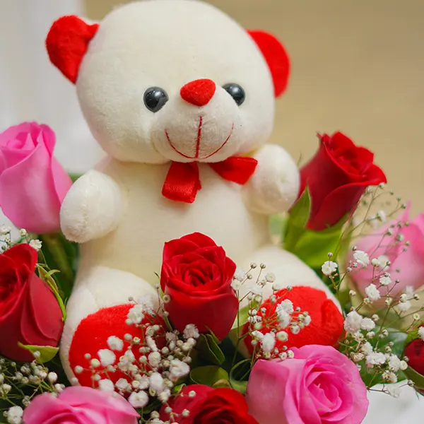 Gypso & Roses Floral with Teddy Bear