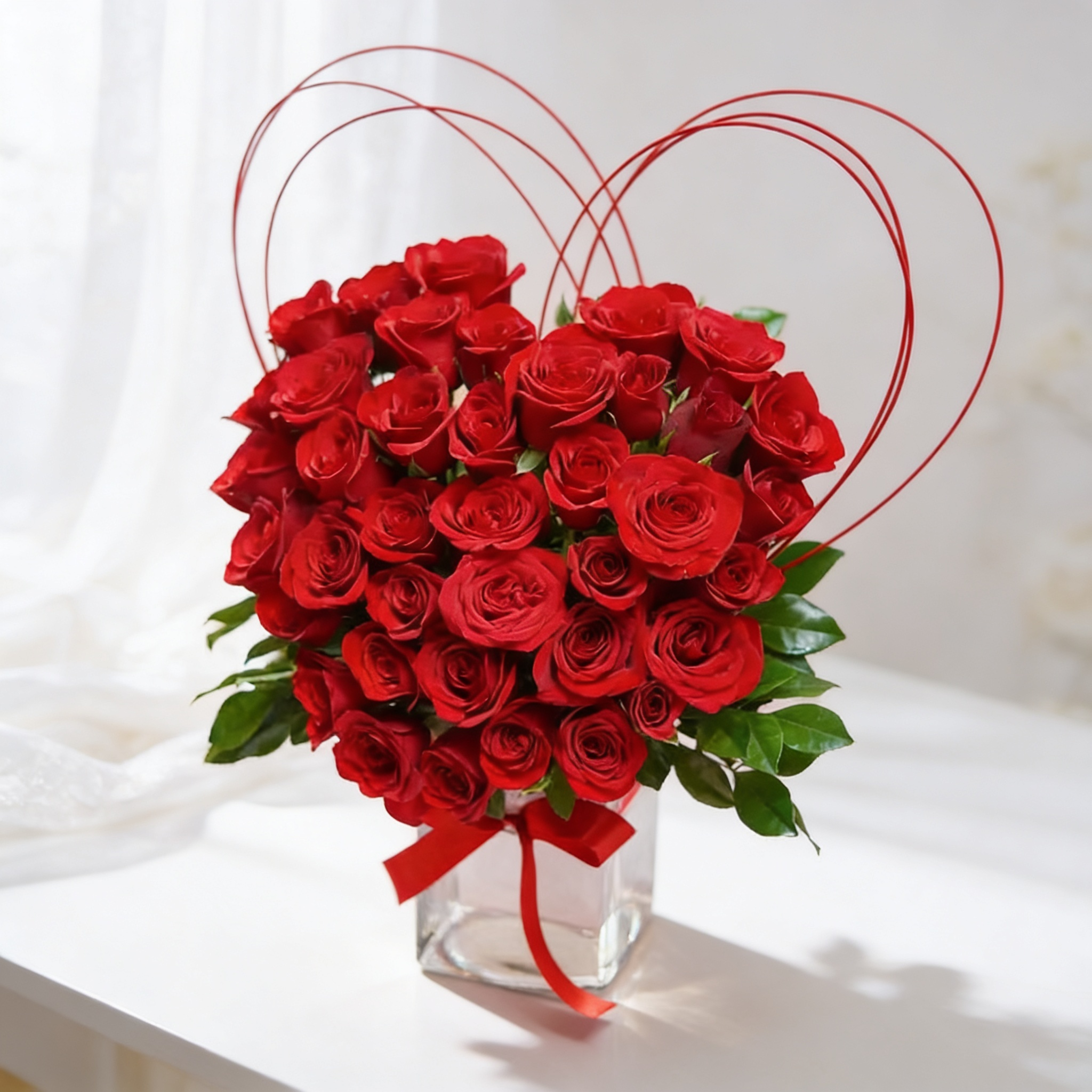 Radiant Red Heart Arrangement