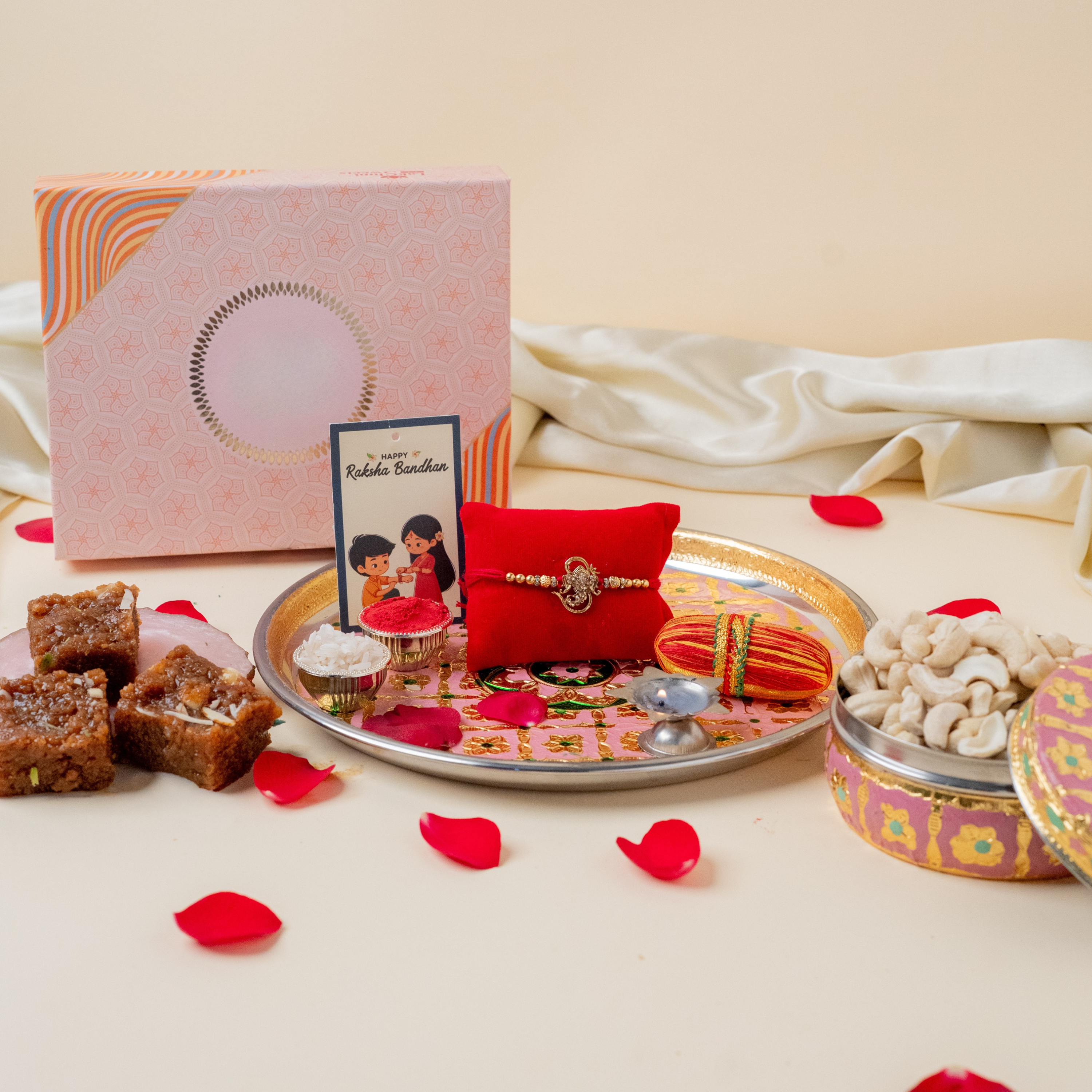 Rakhi Thali with Cashews Delight Rakhi Thali with Cashews Delight