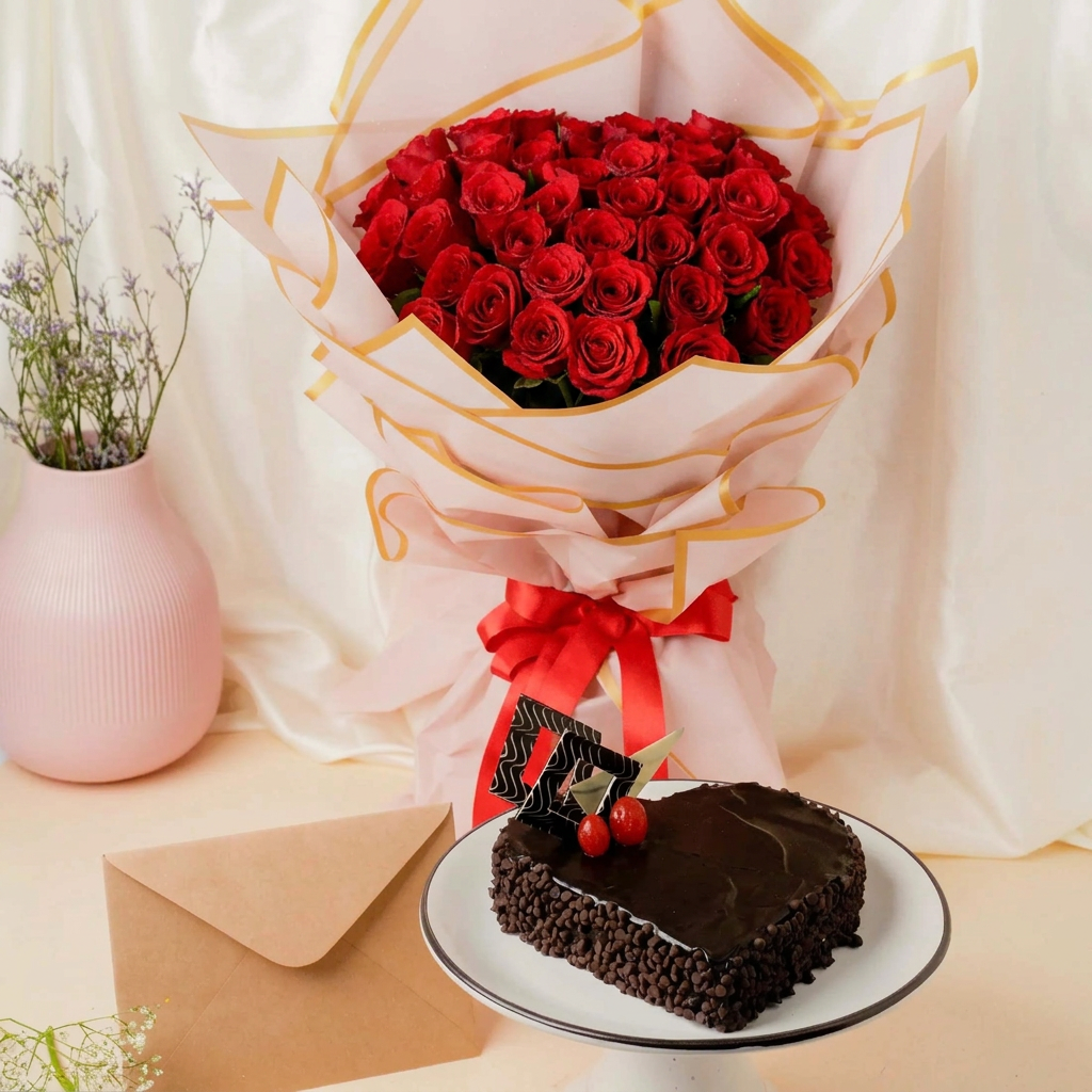 Heartfelt Red Rose Duo
