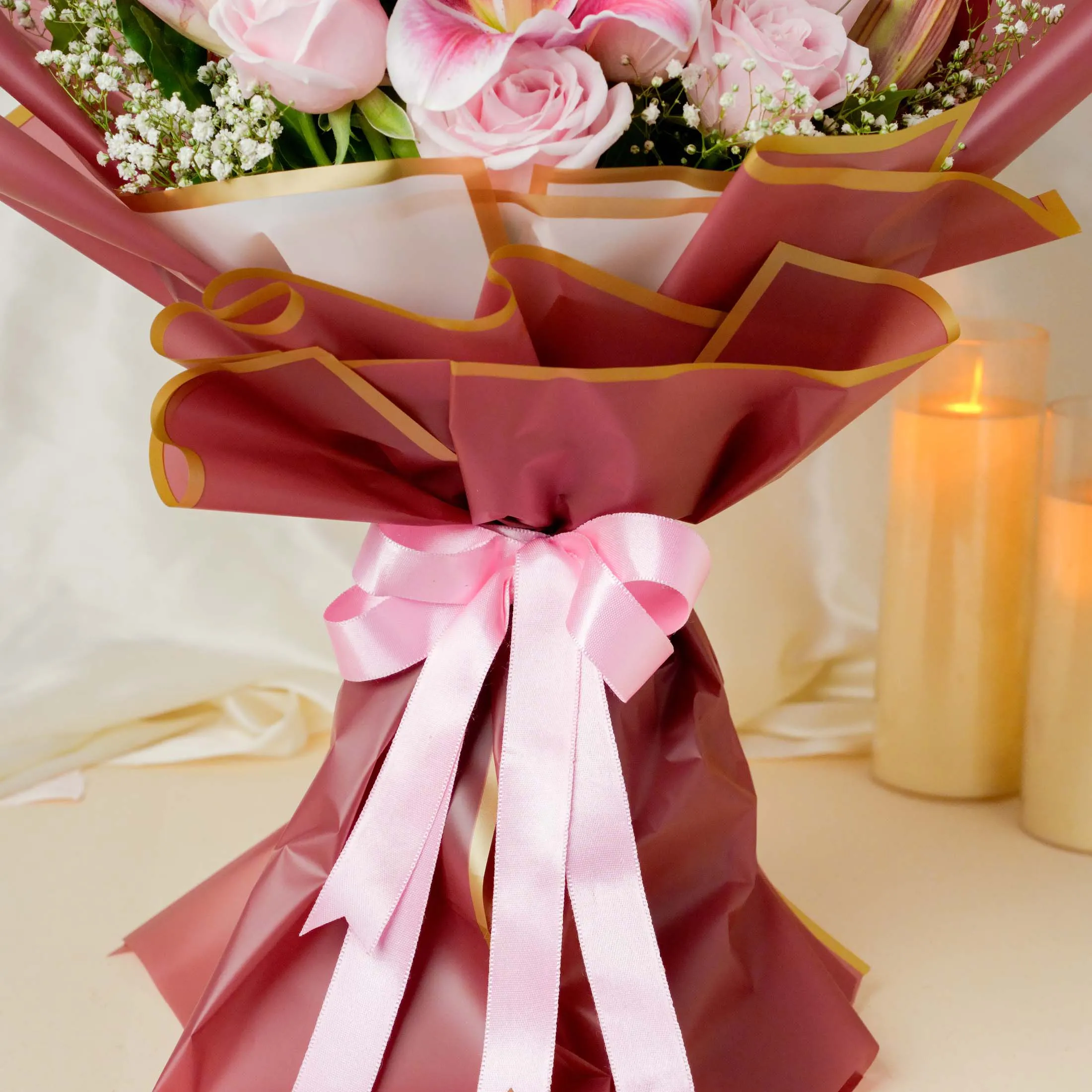 Pink Lily & Rose Charm