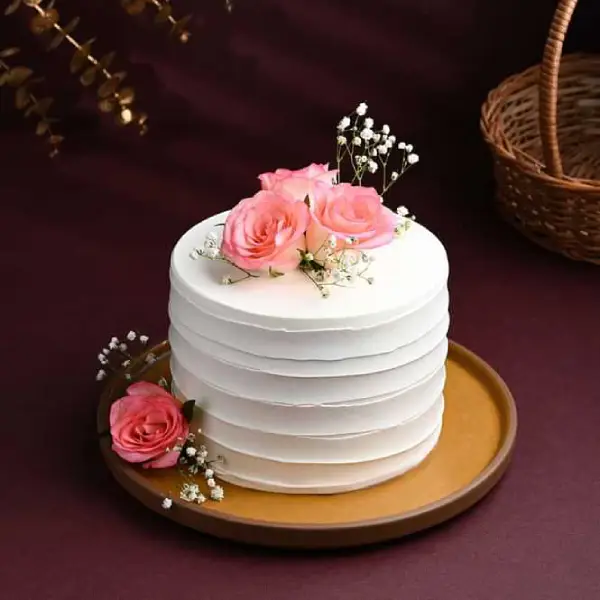 Rose Vanilla Anniversary  Cake
