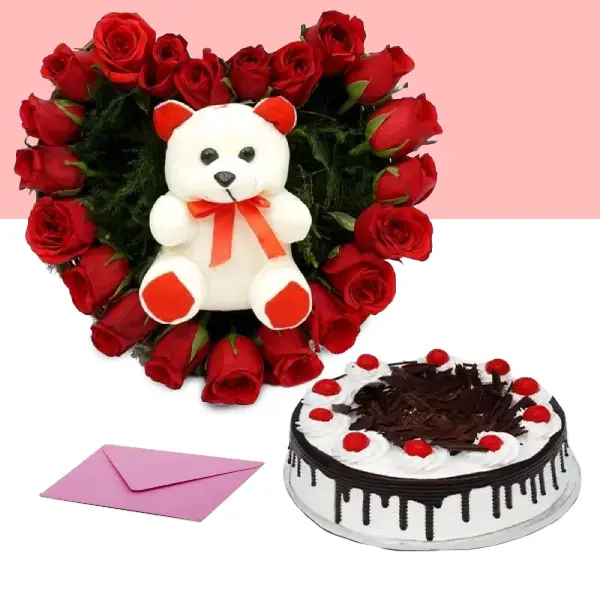 Cute Heart with Black Forest Cake