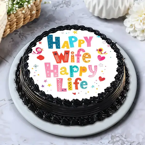 Happy Wife Theme Cake