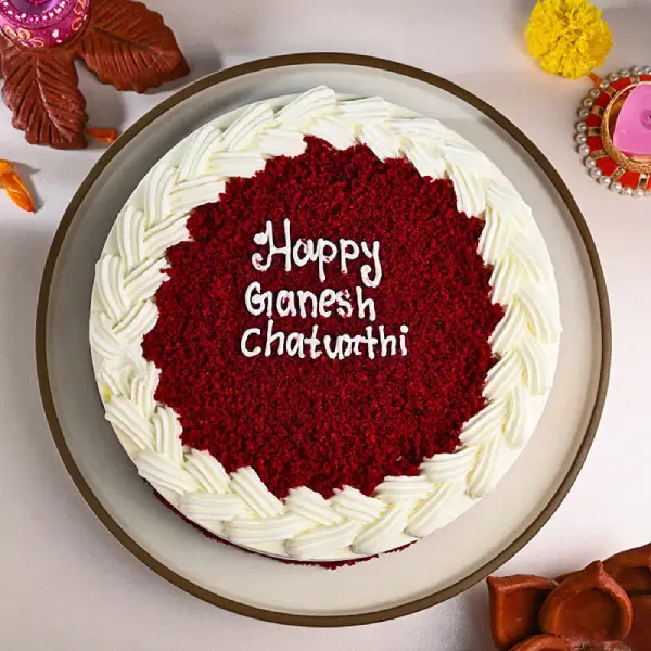 Ganesh Chaturthi Red Velvet Cake