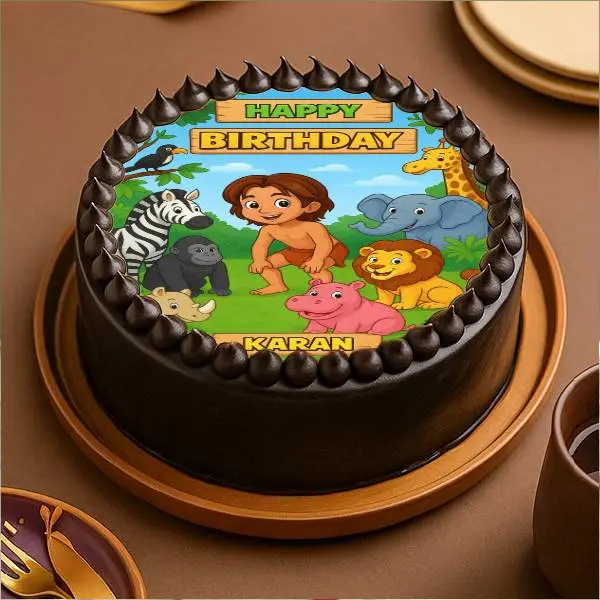 Jungle Mowgli Photo Cake