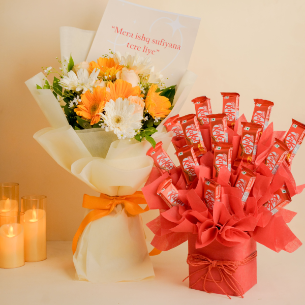 Velvet Mixed Flowers Choco