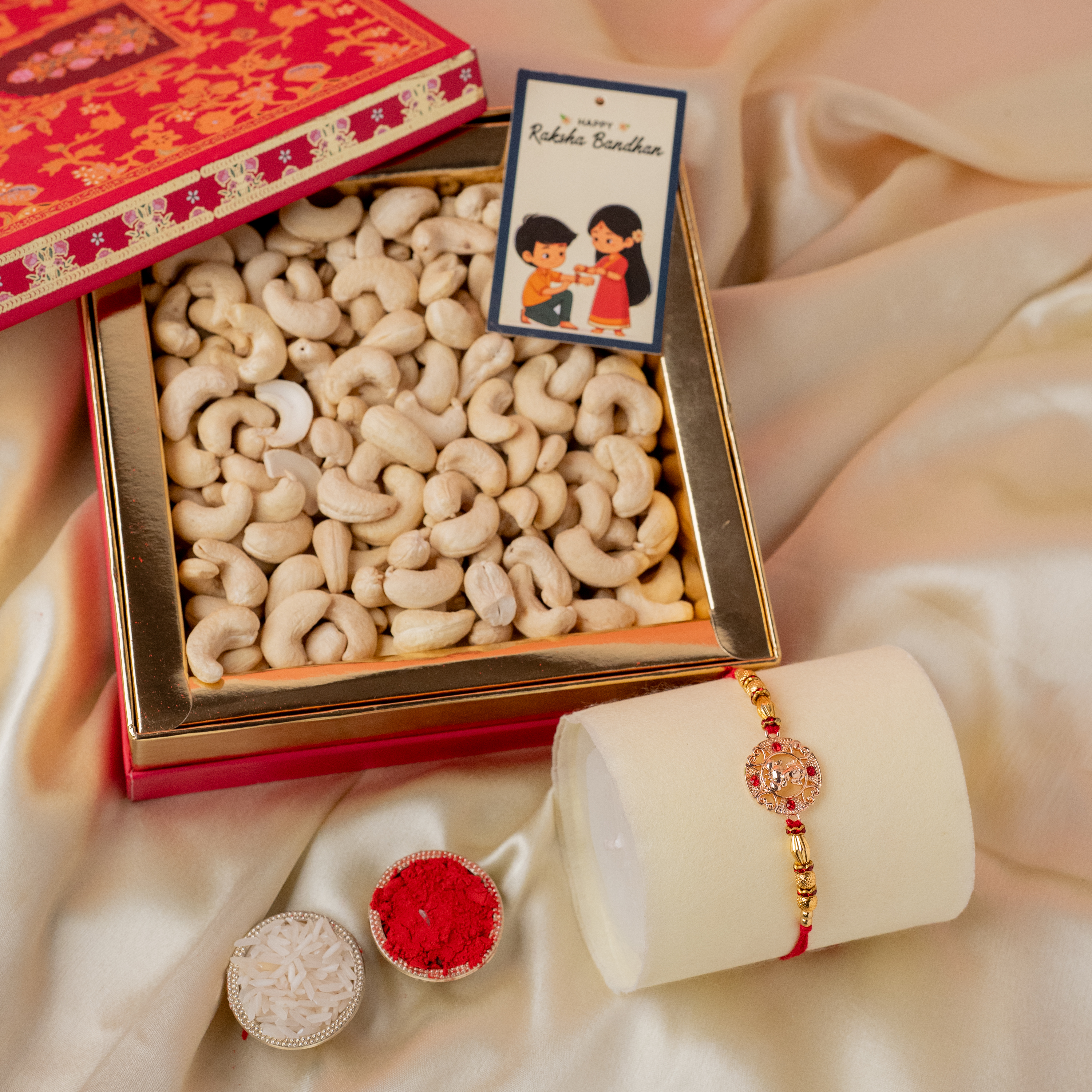 Designer Ganesh Rakhi & Cashew