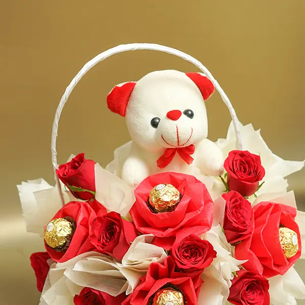 Ferrero Rose Teddy Basket