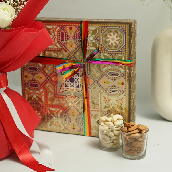 Blooming Roses & Dry Fruits Treat