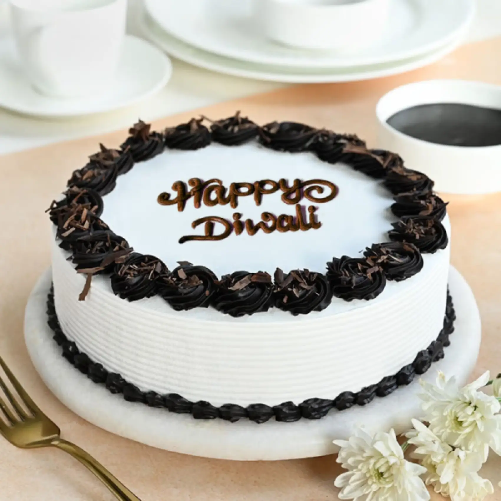 Happy Diwali Blackforest Cake