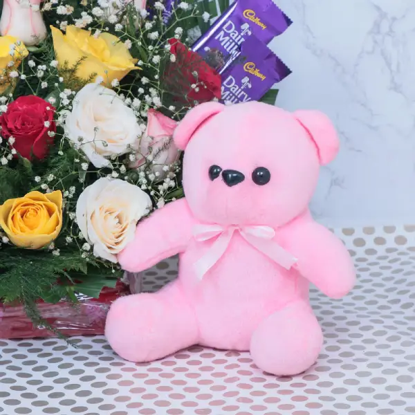Teddy & Roses Sweet Love Basket