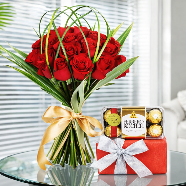 Valentine's Red Blossoms with Ferrero Rocher
