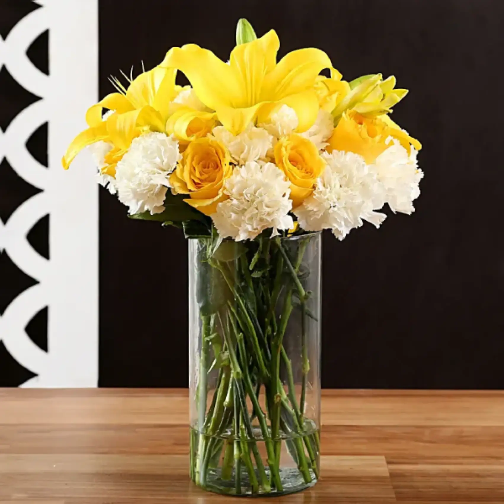 Yellow Roses and White Carnations Charm Yellow Roses and White Carnations Charm