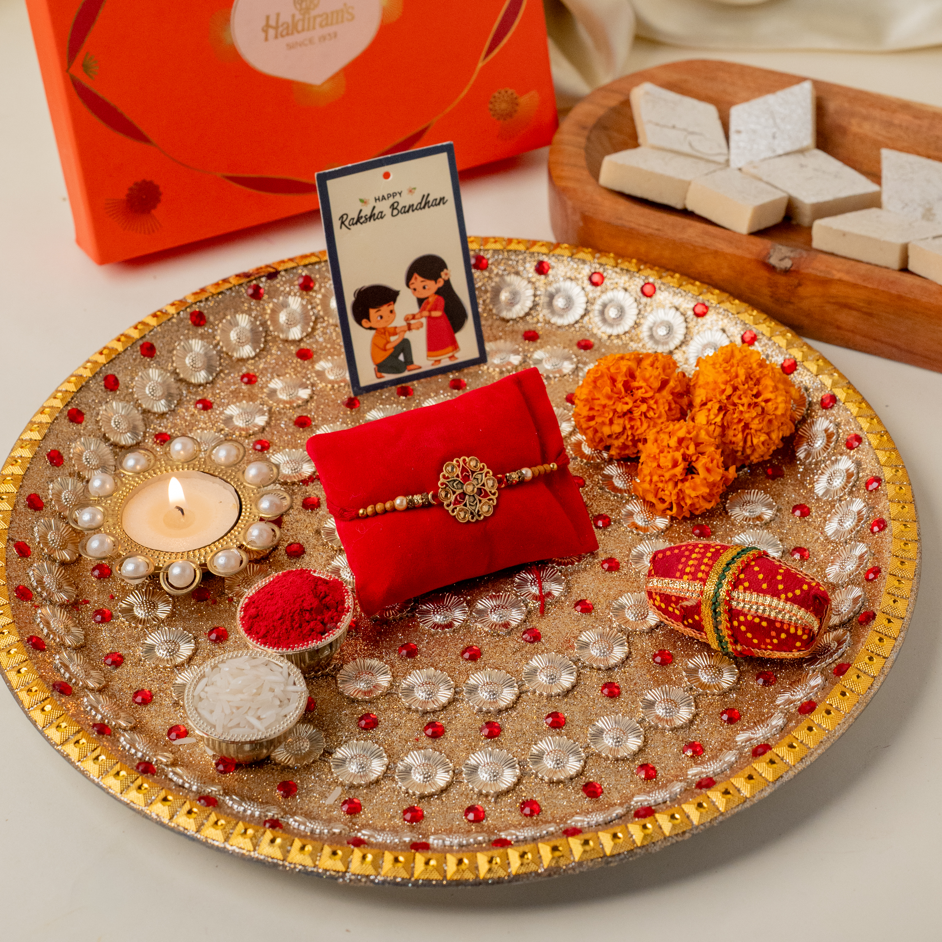 Designer Thali & Kaju Katli