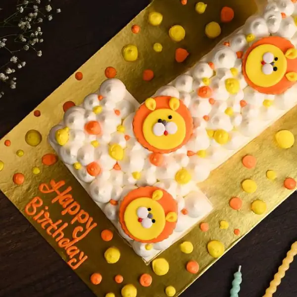 Lion Number Cake