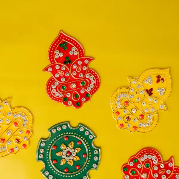 Rangoli Set With Laxmi Ganesh Idol