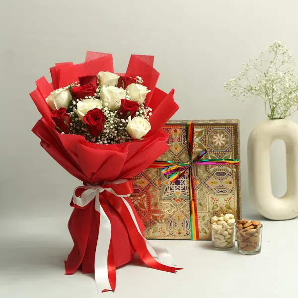 Blooming Roses & Dry Fruits Treat