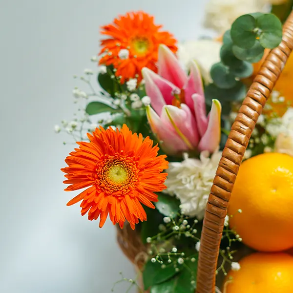 Sweet Lime Floral Fruit Basket