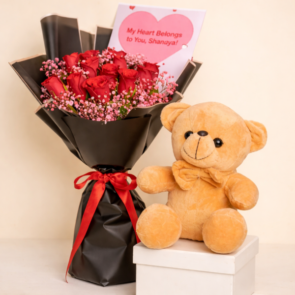 Red Rose Teddy Promise