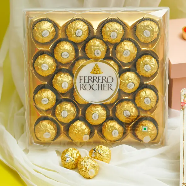 Ganesha Rakhi, Lumba & 24 PCs Ferrero Rocher