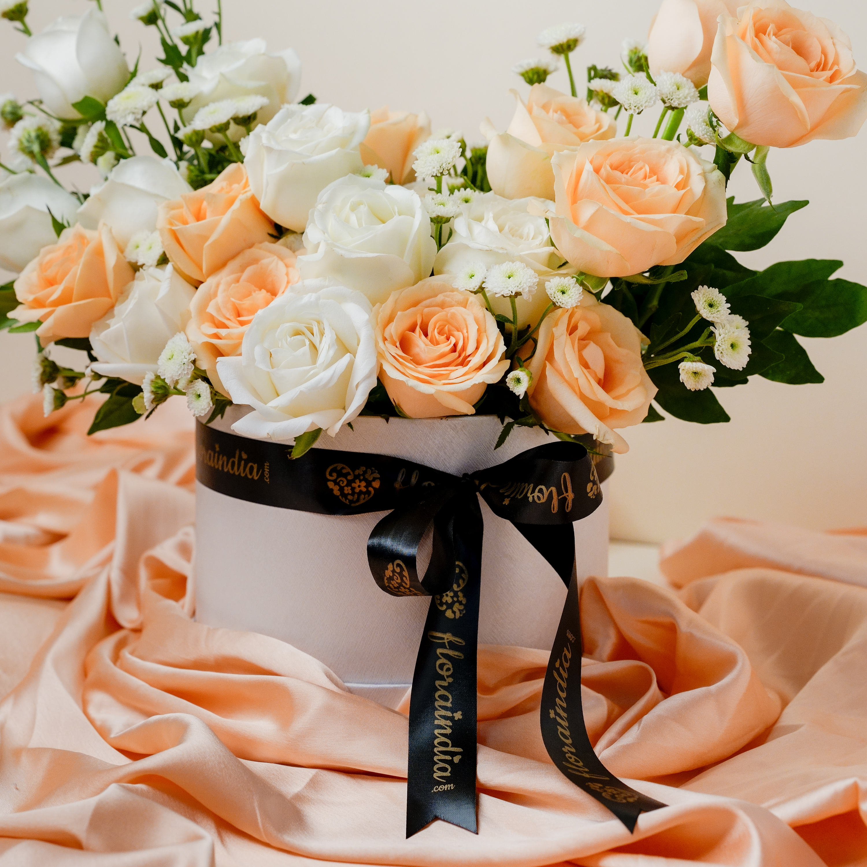 Peach White Rose Bliss Box