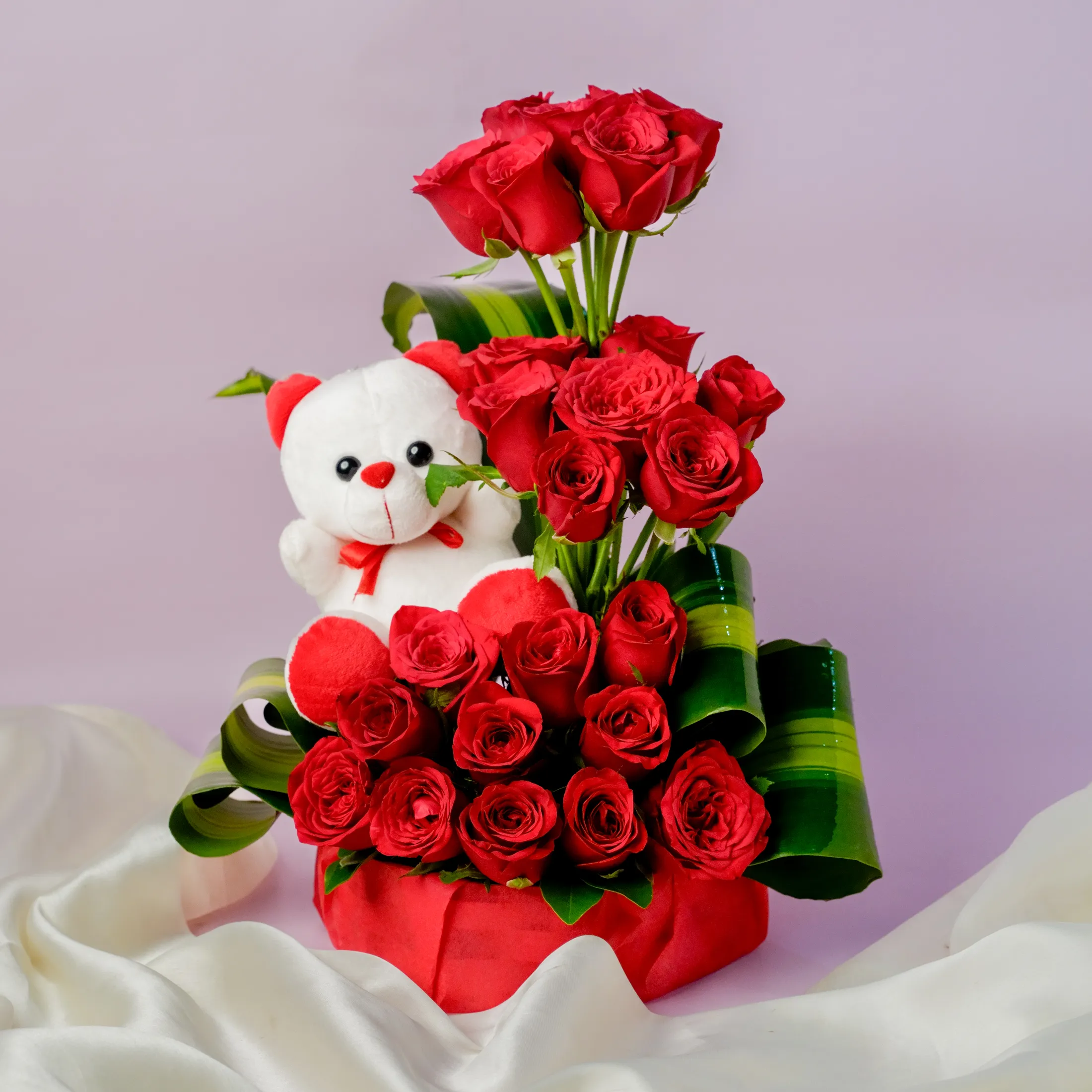 Red Roses & Teddy Delight Red Roses & Teddy Delight