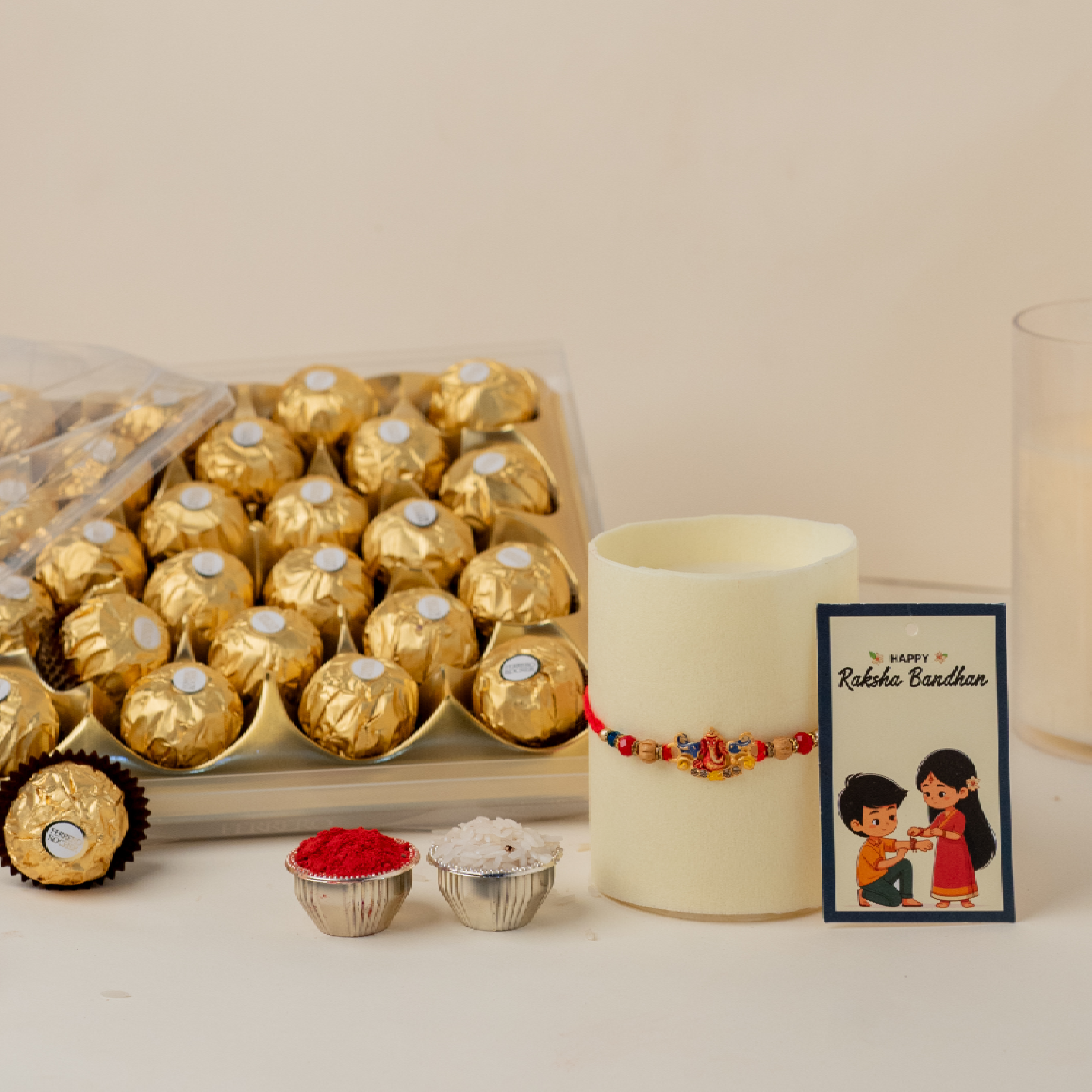 Ganesh Rakhi With 24pcs Rocher Ganesh Rakhi With 24pcs Rocher