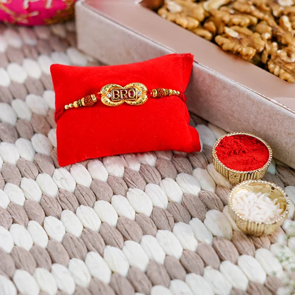 "BRO" Rakhi with Dry Fruit Box "BRO" Rakhi with Dry Fruit Box