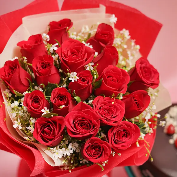 Chocolate Mini + Bunch of 18 Red Roses