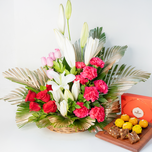Blush Roses Mithai Basket