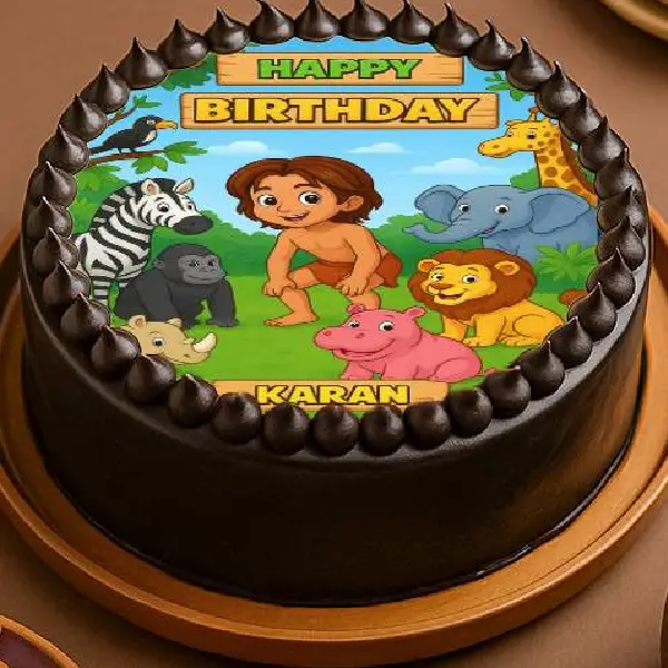 Jungle Mowgli Photo Cake