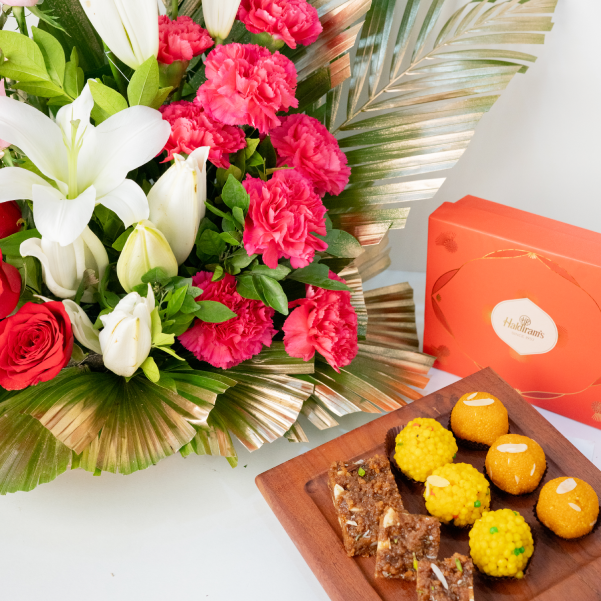 Blush Roses Mithai Basket