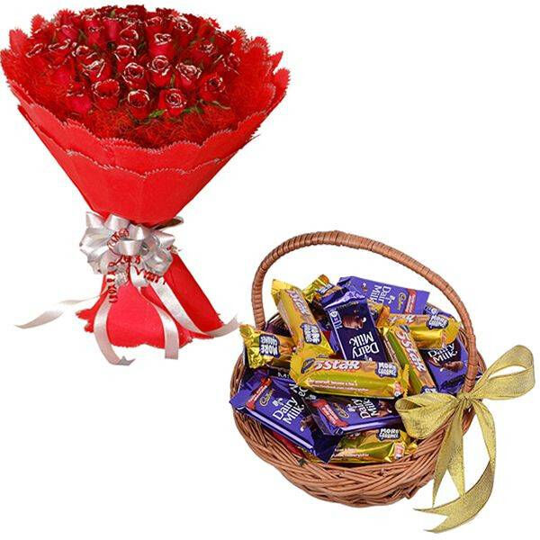Awesome Red+Mix Chocolates Basket