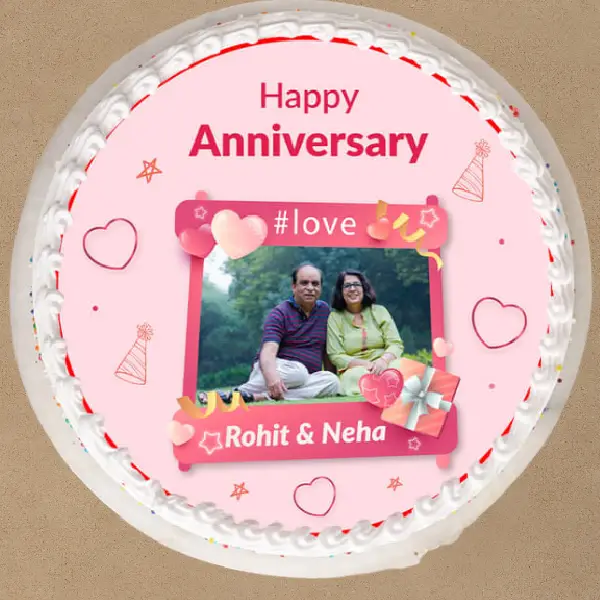 Creamy Photo Anniversary Cake