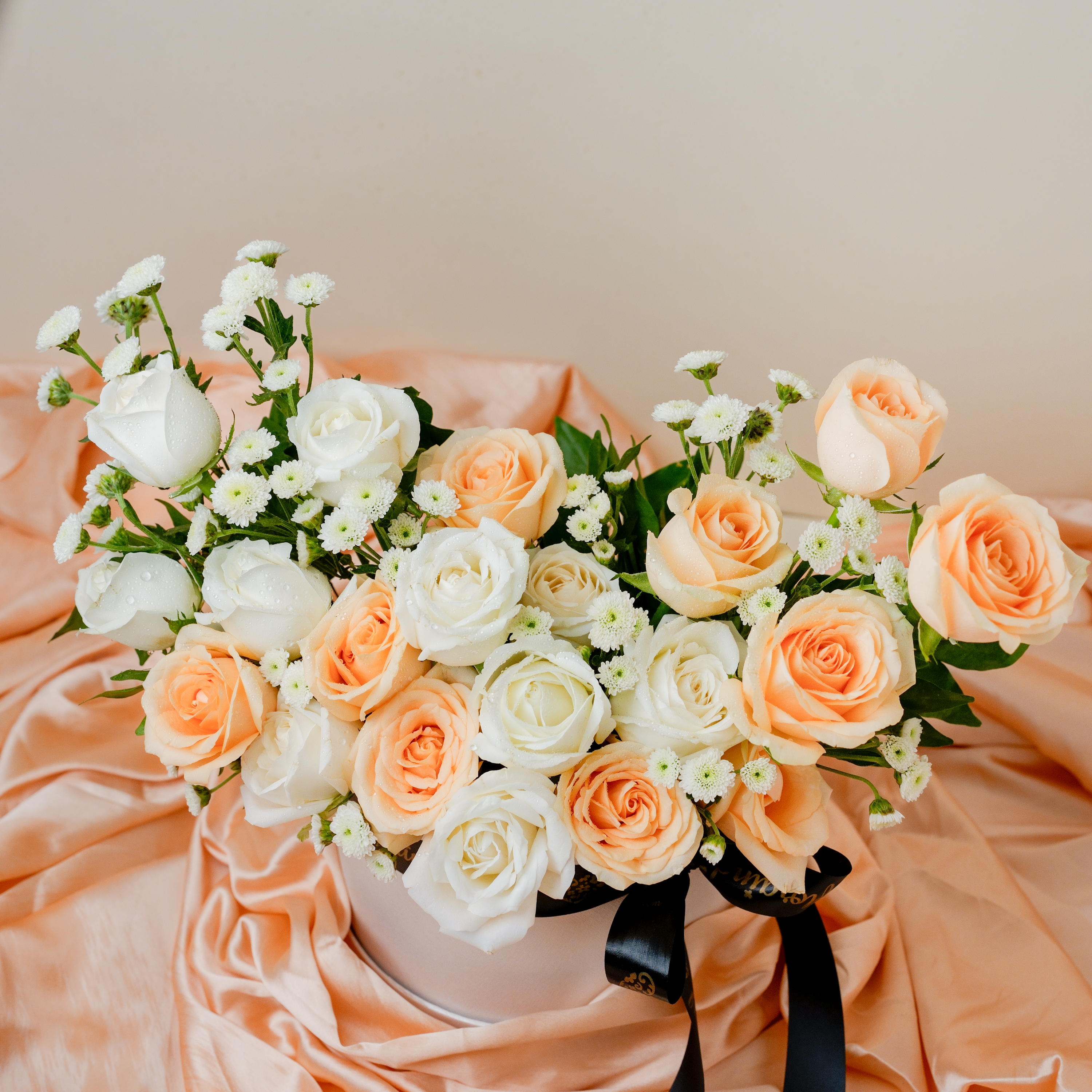 Peach White Rose Bliss Box