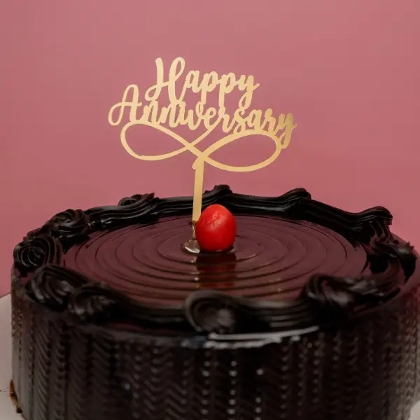 Truffle Cake With Anniversary Tag