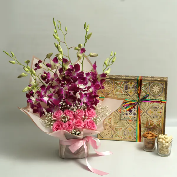 Orchid-Rose Pot with Nutty Goodness