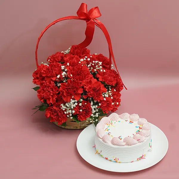Carnation Basket & Berry Delight