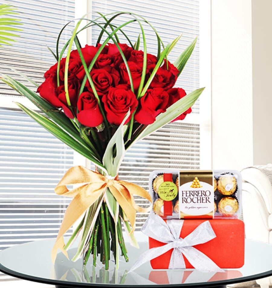 Valentine's Red Blossoms with Ferrero Rocher