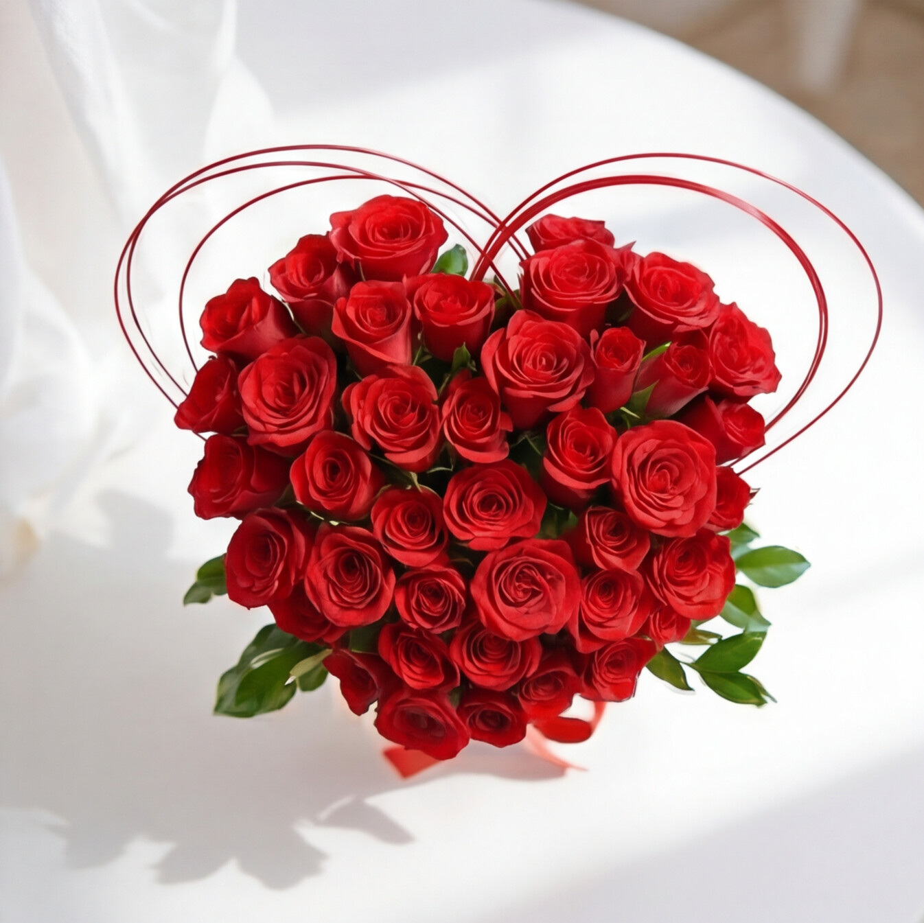 Radiant Red Heart Arrangement
