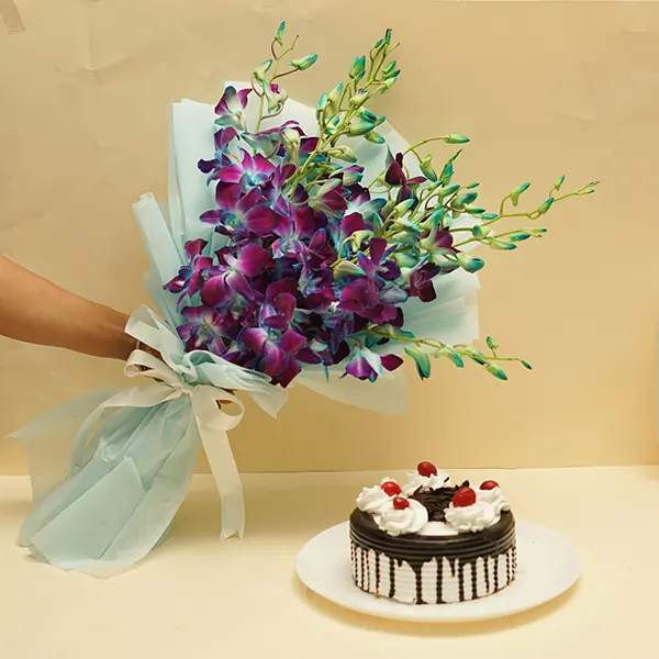 Orchids with Black Forest Cake