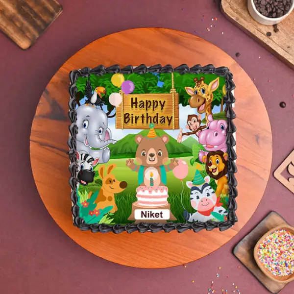 Jungle Theme Bdy Cake