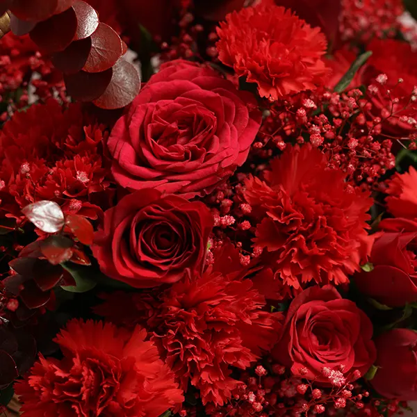Red Rose Basket with Warm Hugs