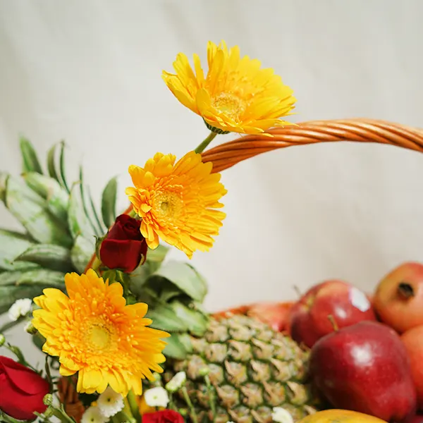 Tropical Fruit Medley with Flowers