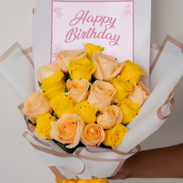 Sunny Birthday Rose Bouquet