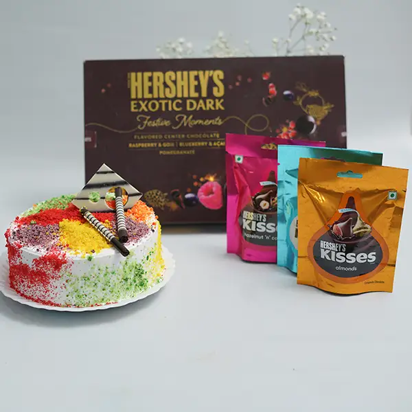 Hershey's Chocolates with Vanilla Holi Cake