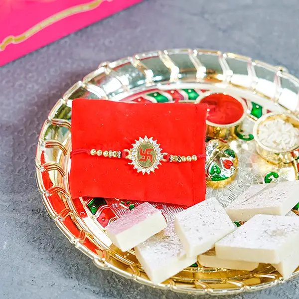 Silver Kaju Katli Thali