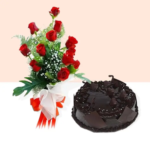 Chocolate Mini + Bunch of 18 Red Roses