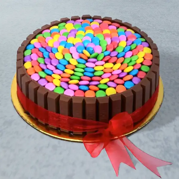 Delicious Gems & Kitkat Cake